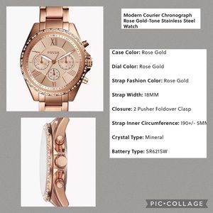 Modern Courier Chronograph Rose Gold-Tone Fossil Stainless Steel Watch